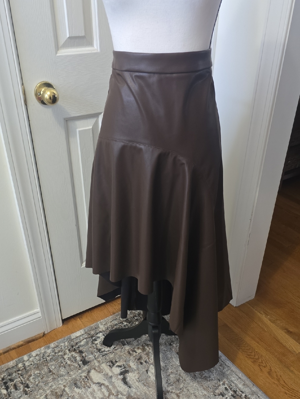 Ashley Graham Brand Women's Plus Size Brown Faux Leather Skirt Size 20W